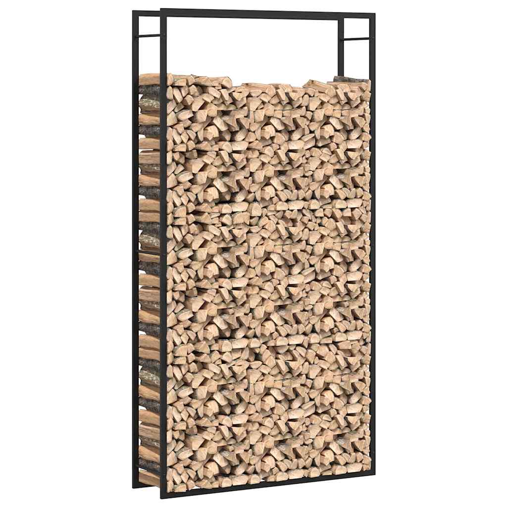 Firewood Rack Matt Black 110x28x214 cm Steel