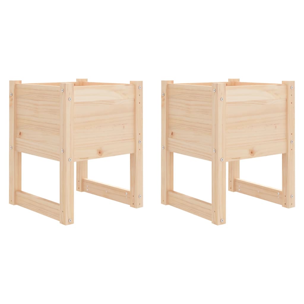 Planters 2 pcs 40x40x52.5 cm Solid Wood Pine