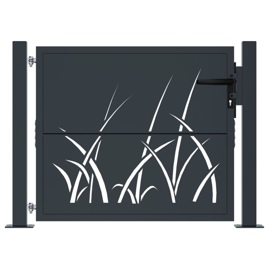 Garden Gate Anthracite 105x80 cm Steel Grass Design