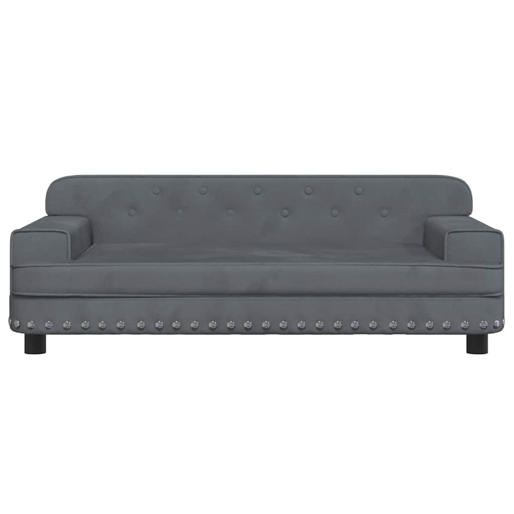 Dog Bed Dark Grey 90x53x30 cm Velvet