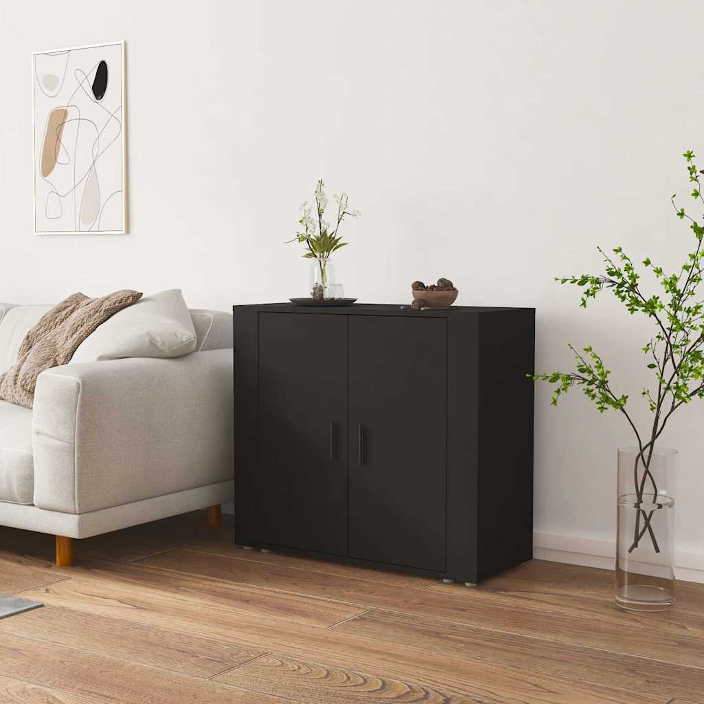 Sideboard Black 80x33x70 cm Engineered Wood