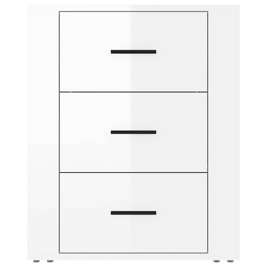 Bedside Cabinet High Gloss White 50x36x60 cm Engineered Wood
