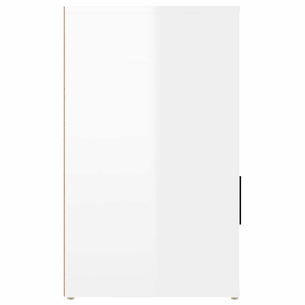 Bedside Cabinet High Gloss White 50x36x60 cm Engineered Wood