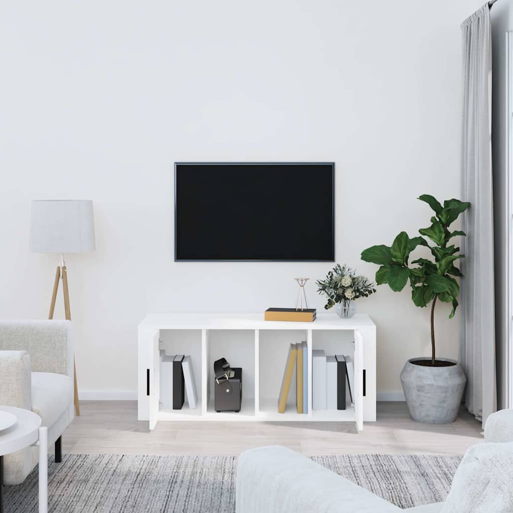 TV Cabinet White 100x35x40 cm Engineered Wood