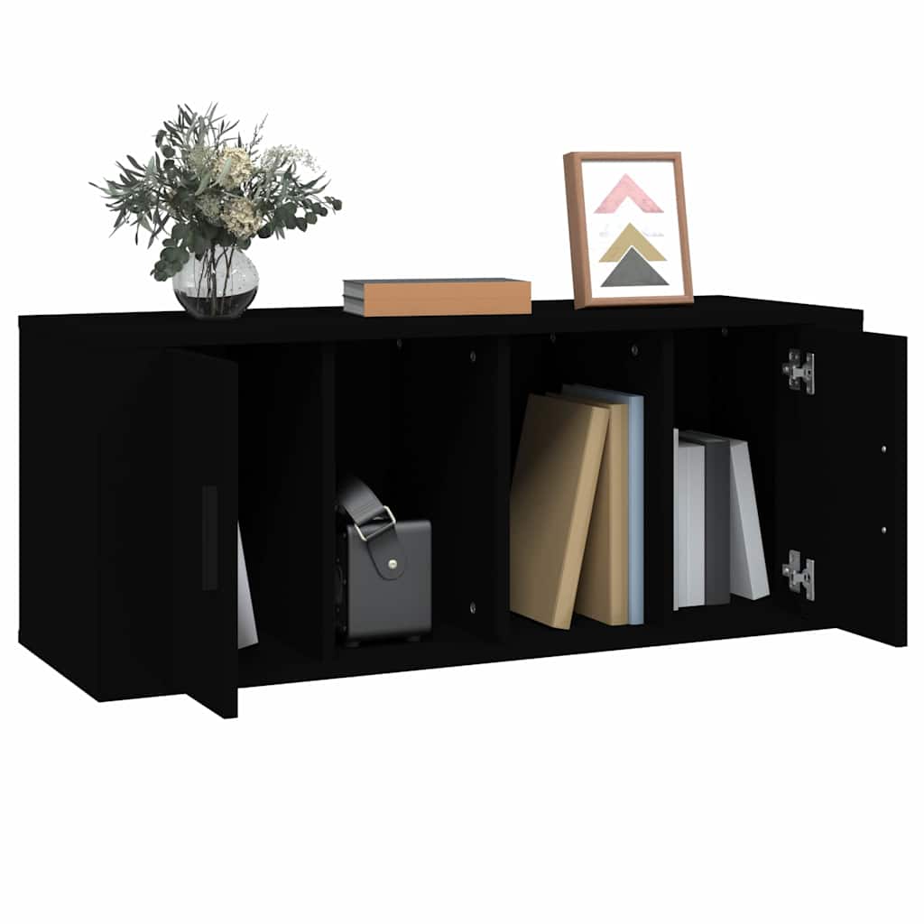 TV Cabinet Black 100x35x40 cm Engineered Wood