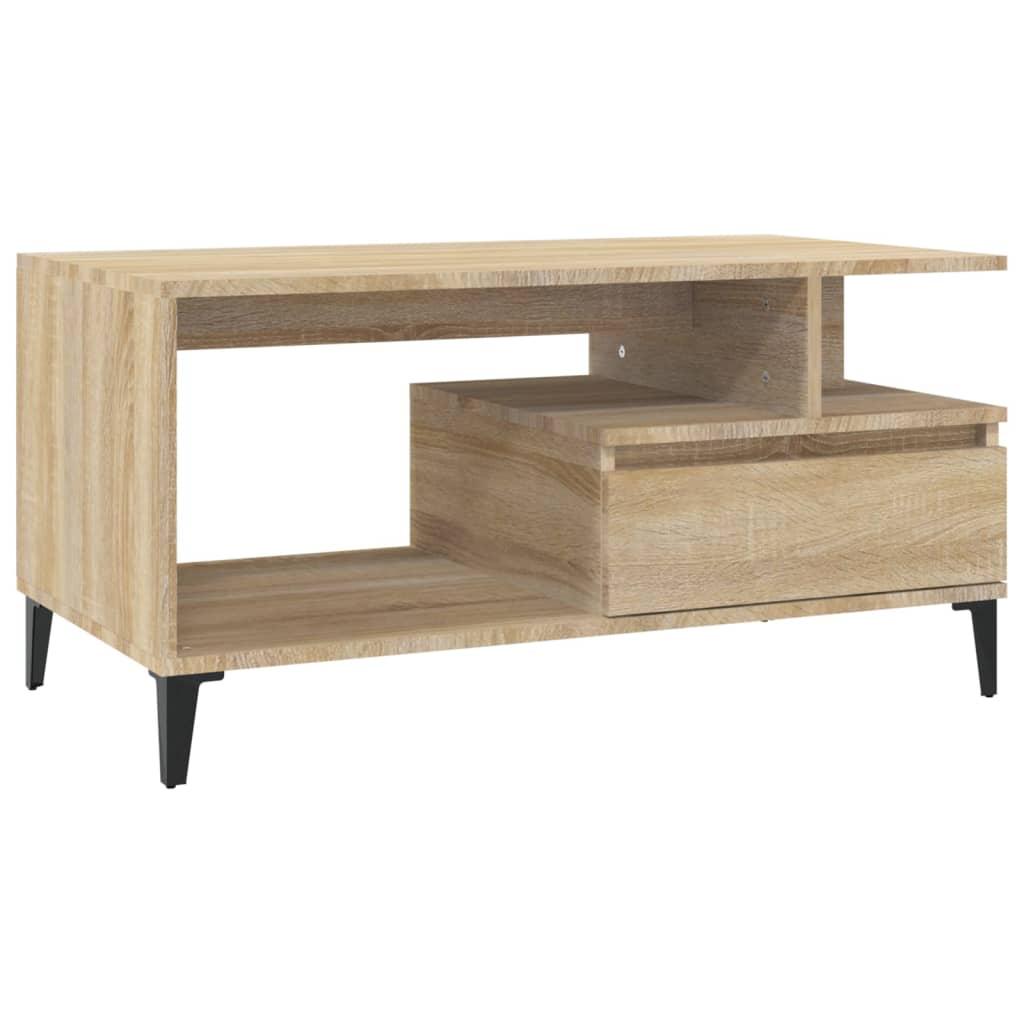Coffee Table Sonoma Oak 90x49x45 cm Engineered Wood