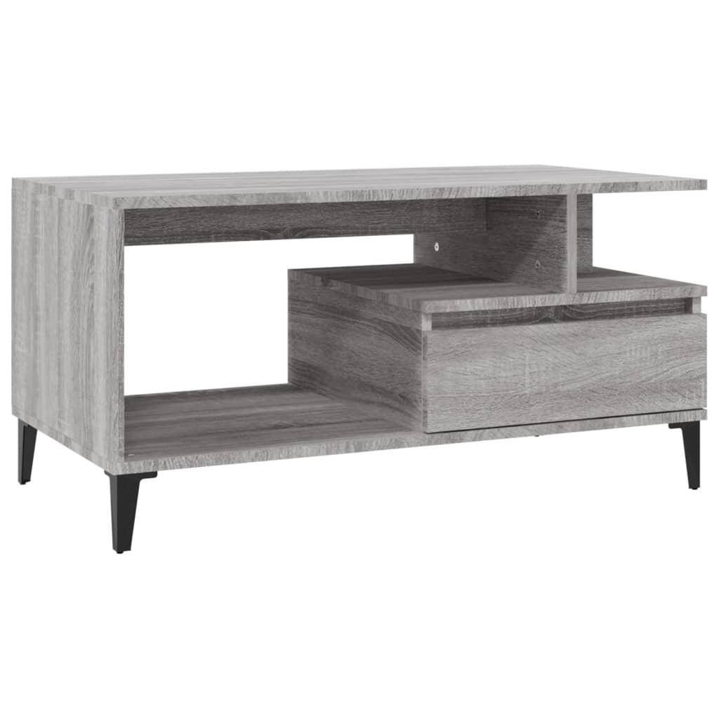 Coffee Table Grey Sonoma 90x49x45 cm Engineered Wood