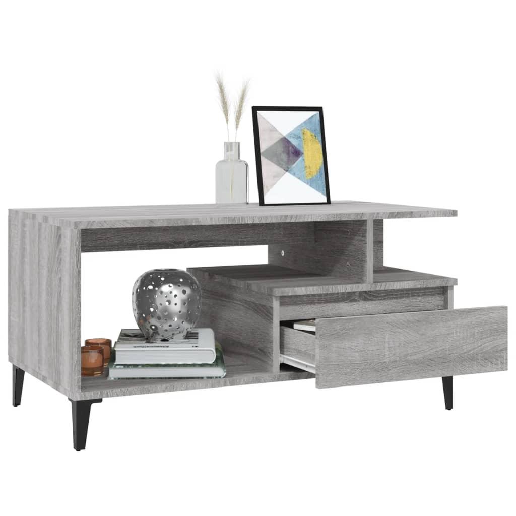 Coffee Table Grey Sonoma 90x49x45 cm Engineered Wood