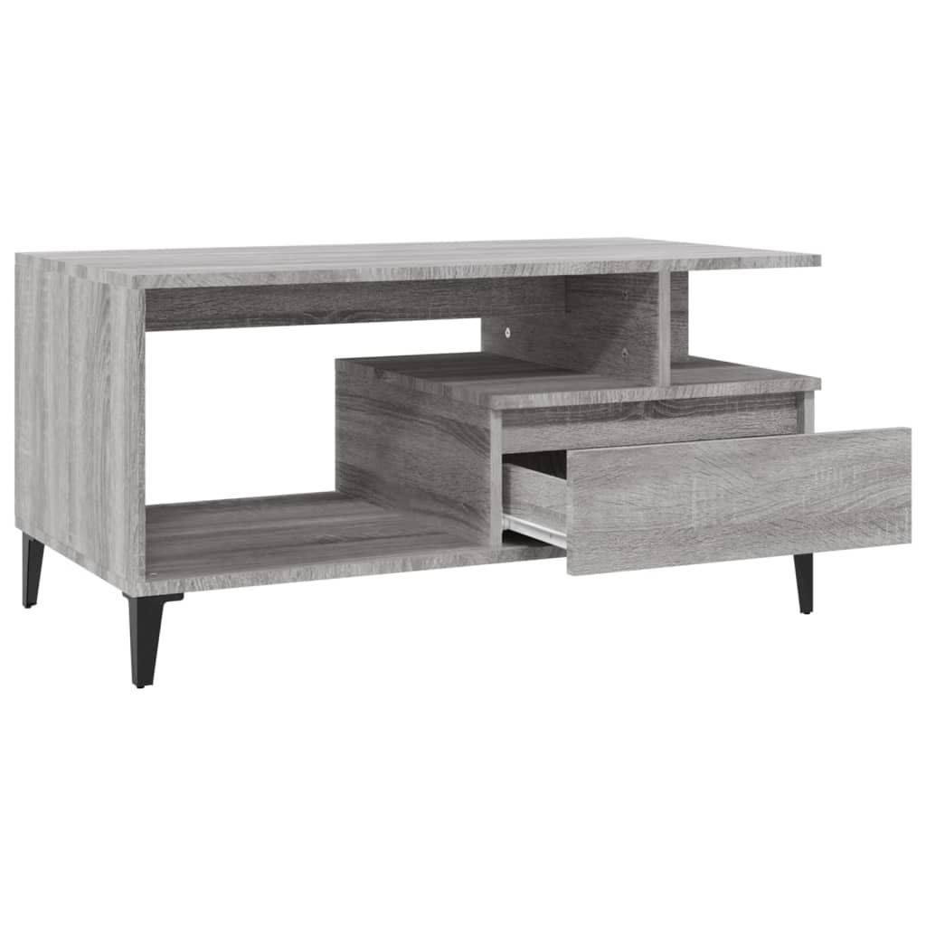 Coffee Table Grey Sonoma 90x49x45 cm Engineered Wood