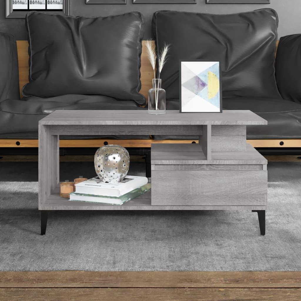 Coffee Table Grey Sonoma 90x49x45 cm Engineered Wood