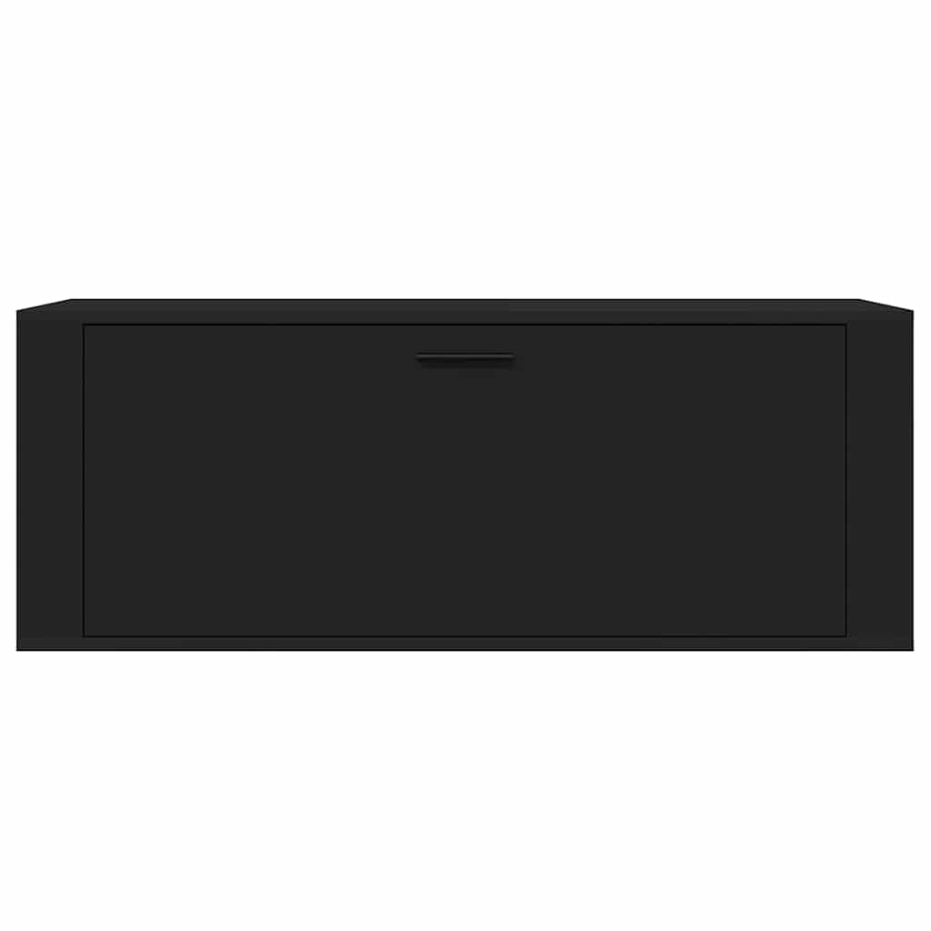 Wall Shoe Cabinet Black 100x35x38 cm Engineered Wood