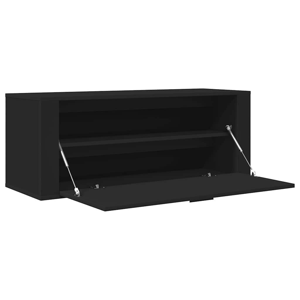 Wall Shoe Cabinet Black 100x35x38 cm Engineered Wood