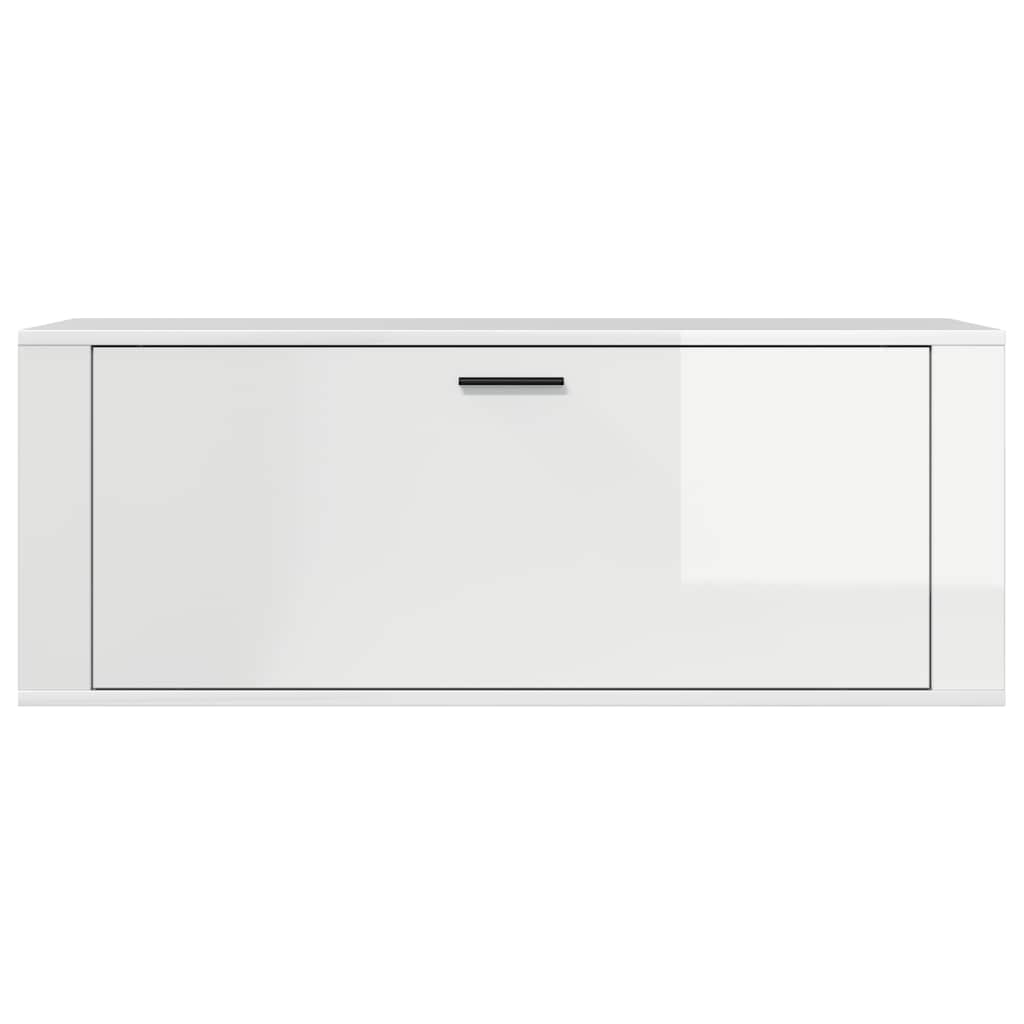 Wall Shoe Cabinet High Gloss White 100x35x38 cm Engineered Wood
