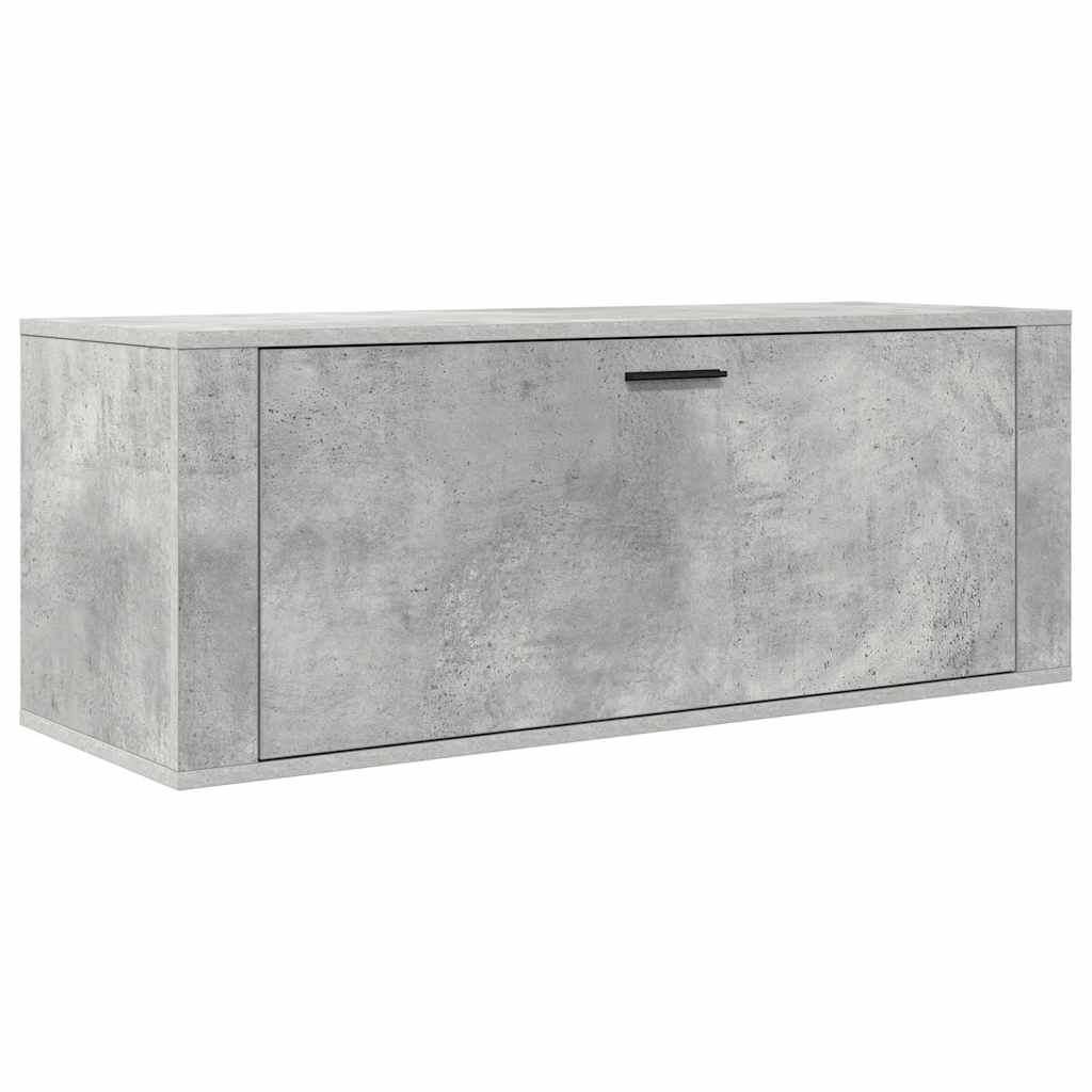 Wall Shoe Cabinet Concrete Grey 100x35x38 cm Engineered Wood