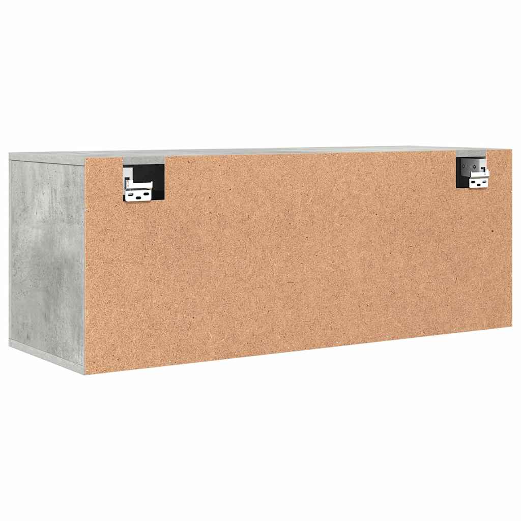 Wall Shoe Cabinet Concrete Grey 100x35x38 cm Engineered Wood