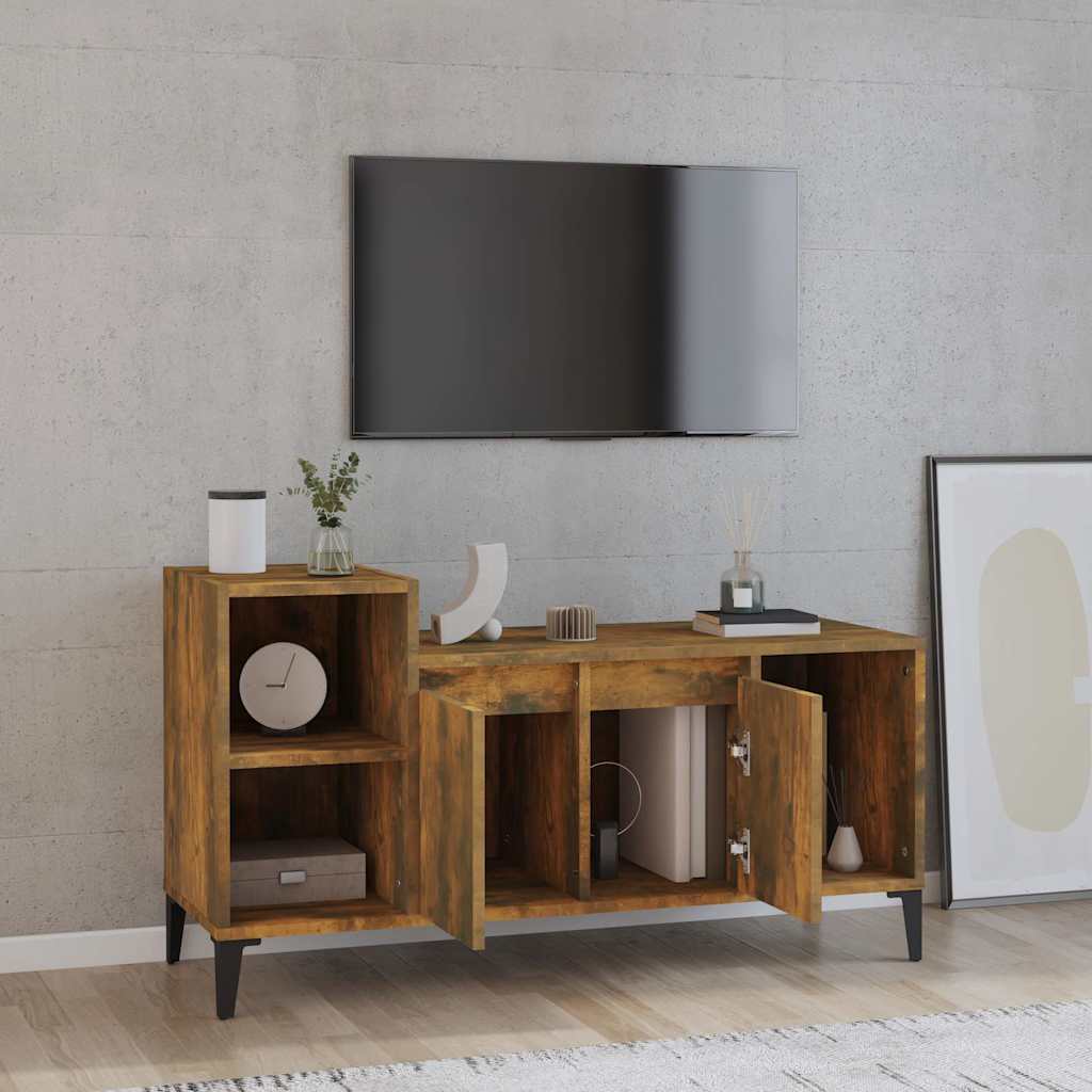 TV Cabinet Smoked Oak 100x35x55 cm Engineered Wood