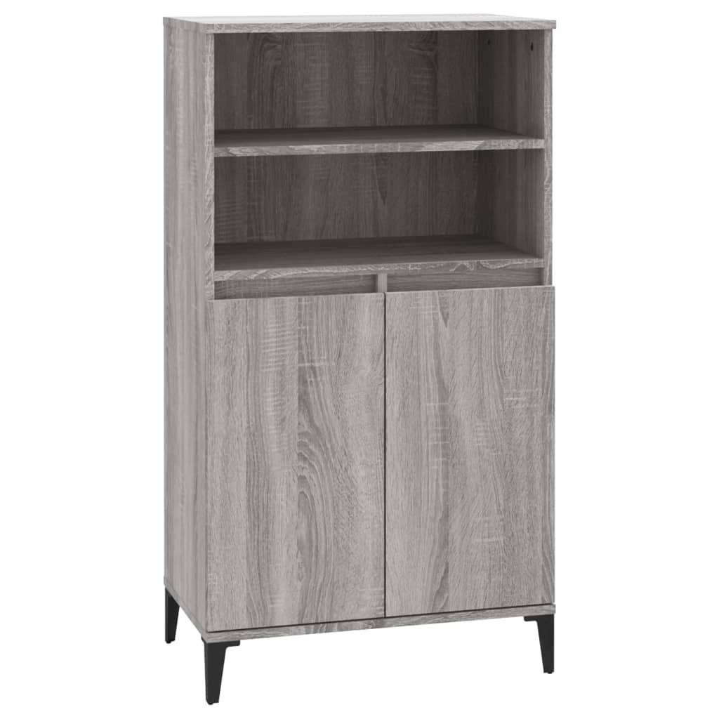 Highboard Grey Sonoma 60 x 36 x 110 cm Engineered Wood