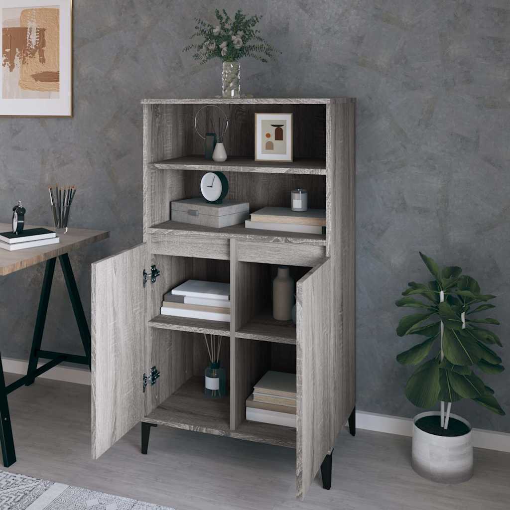 Highboard Grey Sonoma 60 x 36 x 110 cm Engineered Wood