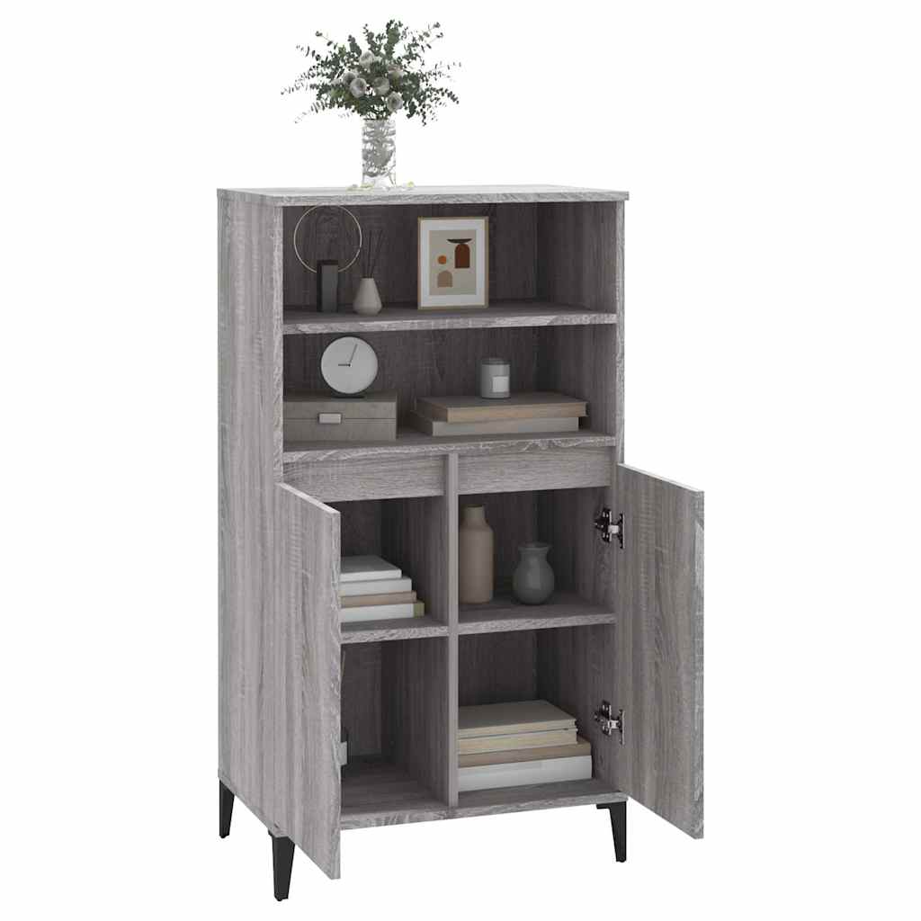 Highboard Grey Sonoma 60 x 36 x 110 cm Engineered Wood