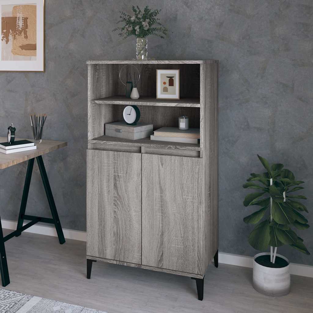 Highboard Grey Sonoma 60 x 36 x 110 cm Engineered Wood