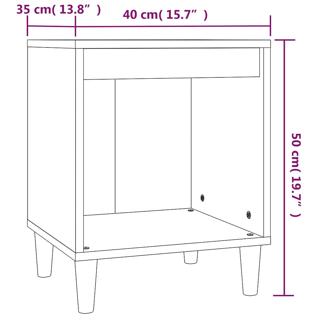 Bedside Cabinet Smoked Oak 40x35x50 cm