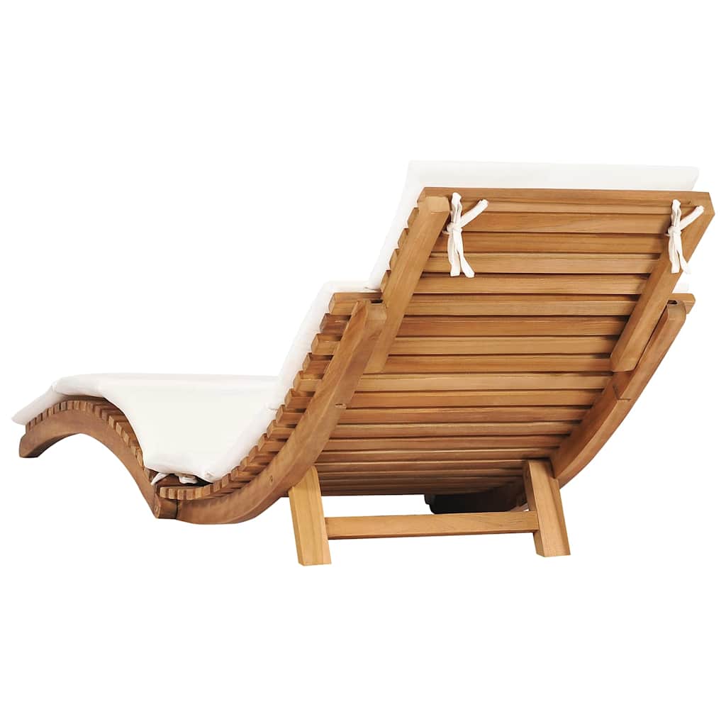 Sun Loungers 2 pcs with Cushions Solid Wood Teak
