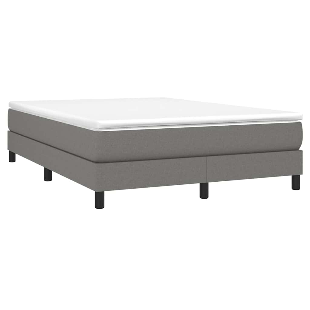 Box Spring Bed Frame Dark Grey Full Fabric