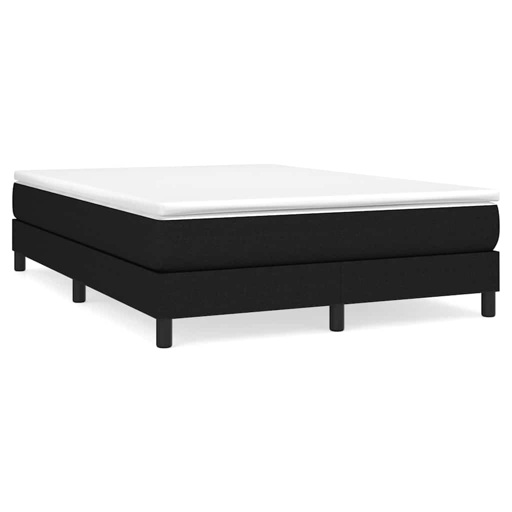 Box Spring Bed Frame Black Full Fabric