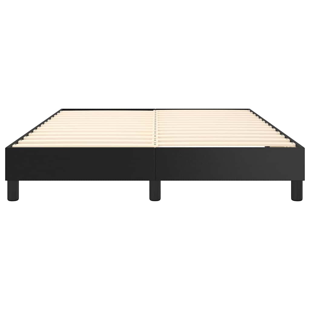 Box Spring Bed Frame Black Full Faux Leather