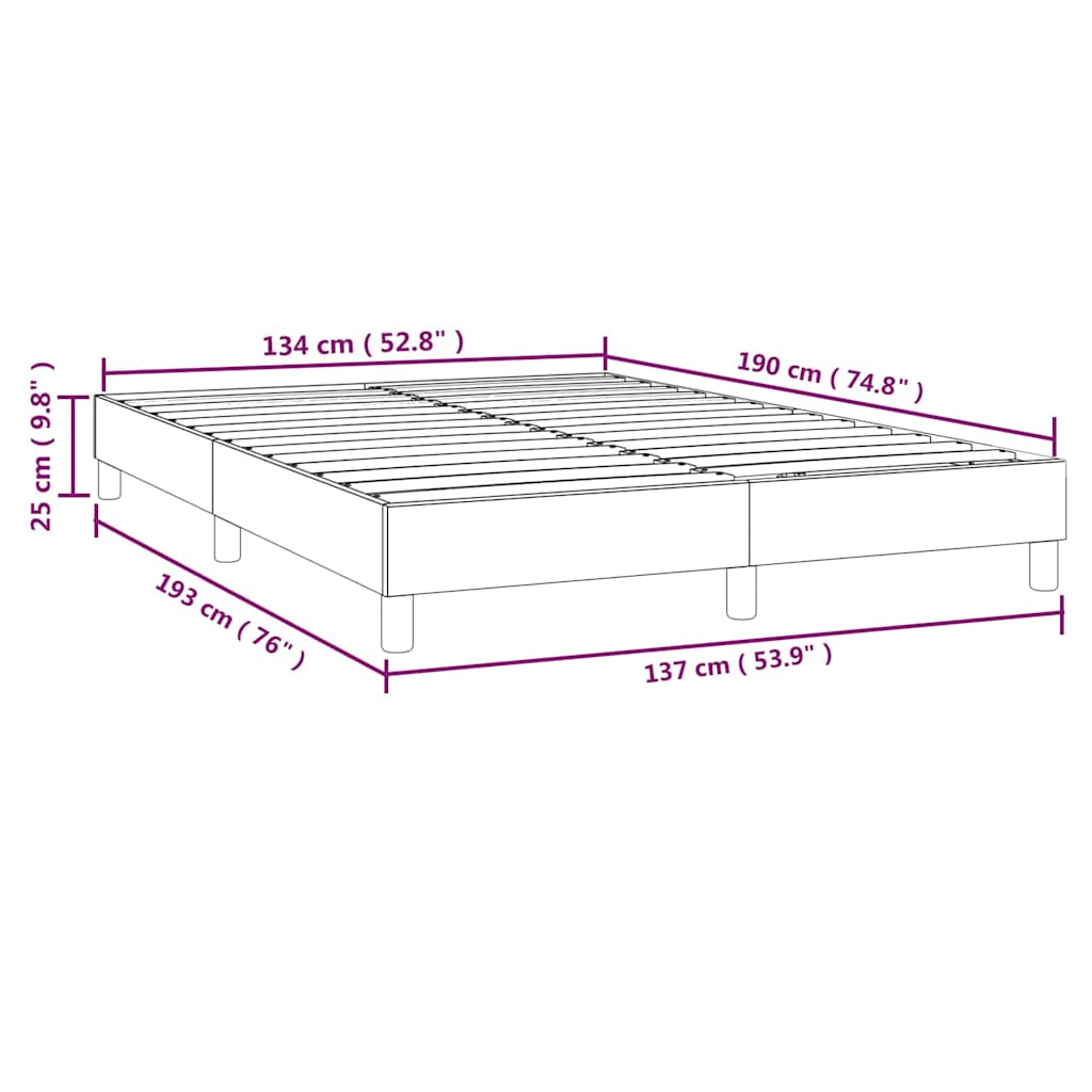Box Spring Bed Frame Black Full Faux Leather