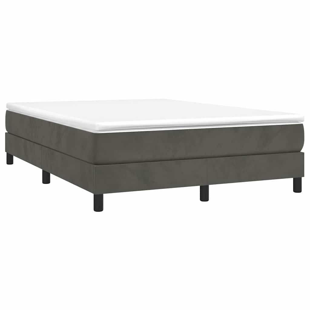 Box Spring Bed Frame Dark Grey Full Velvet