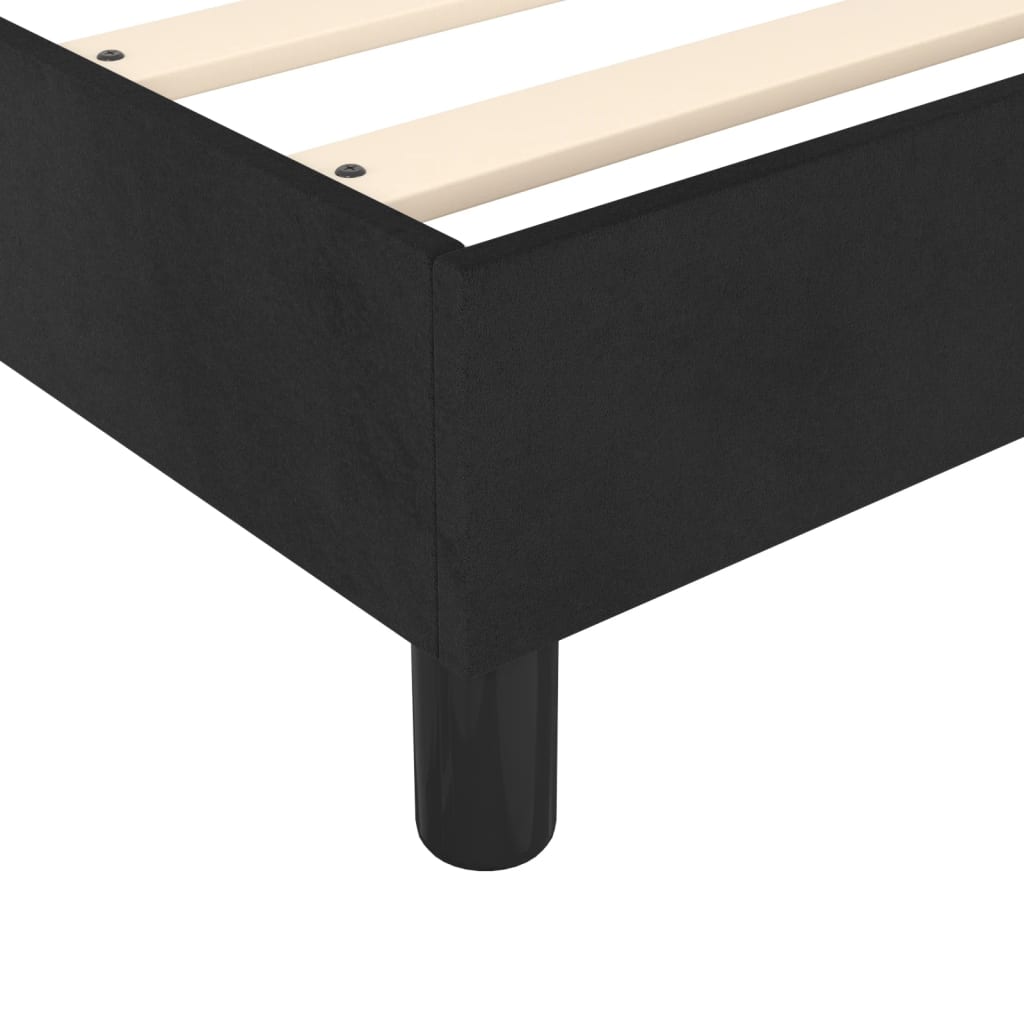 Box Spring Bed Frame Black Full Velvet