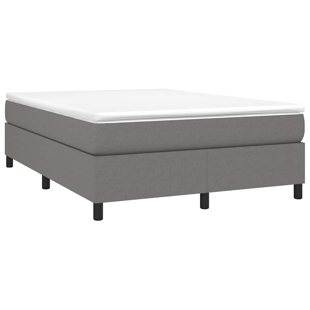 Box Spring Bed Frame Dark Grey Fabric