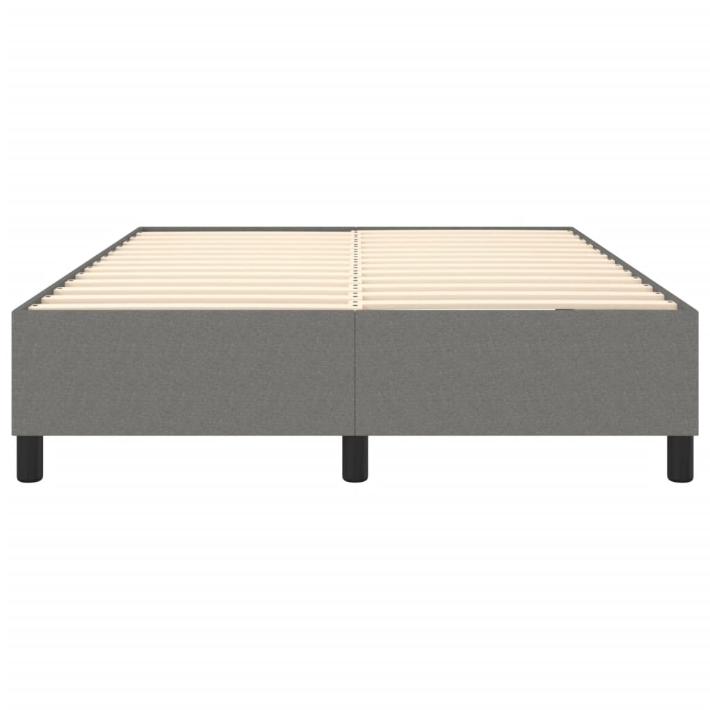 Box Spring Bed Frame Dark Grey Fabric