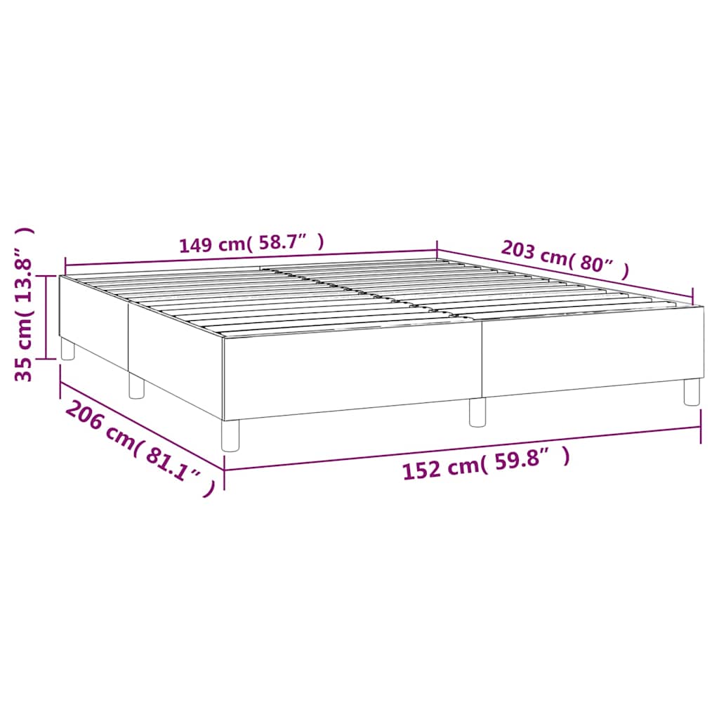 Box Spring Bed Frame Dark Grey Queen Fabric