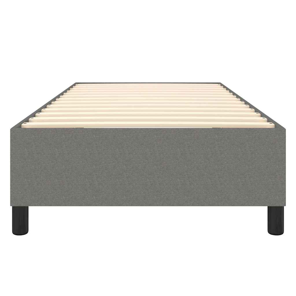 Box Spring Bed Frame Dark Grey 107x203 cm King Single Fabric