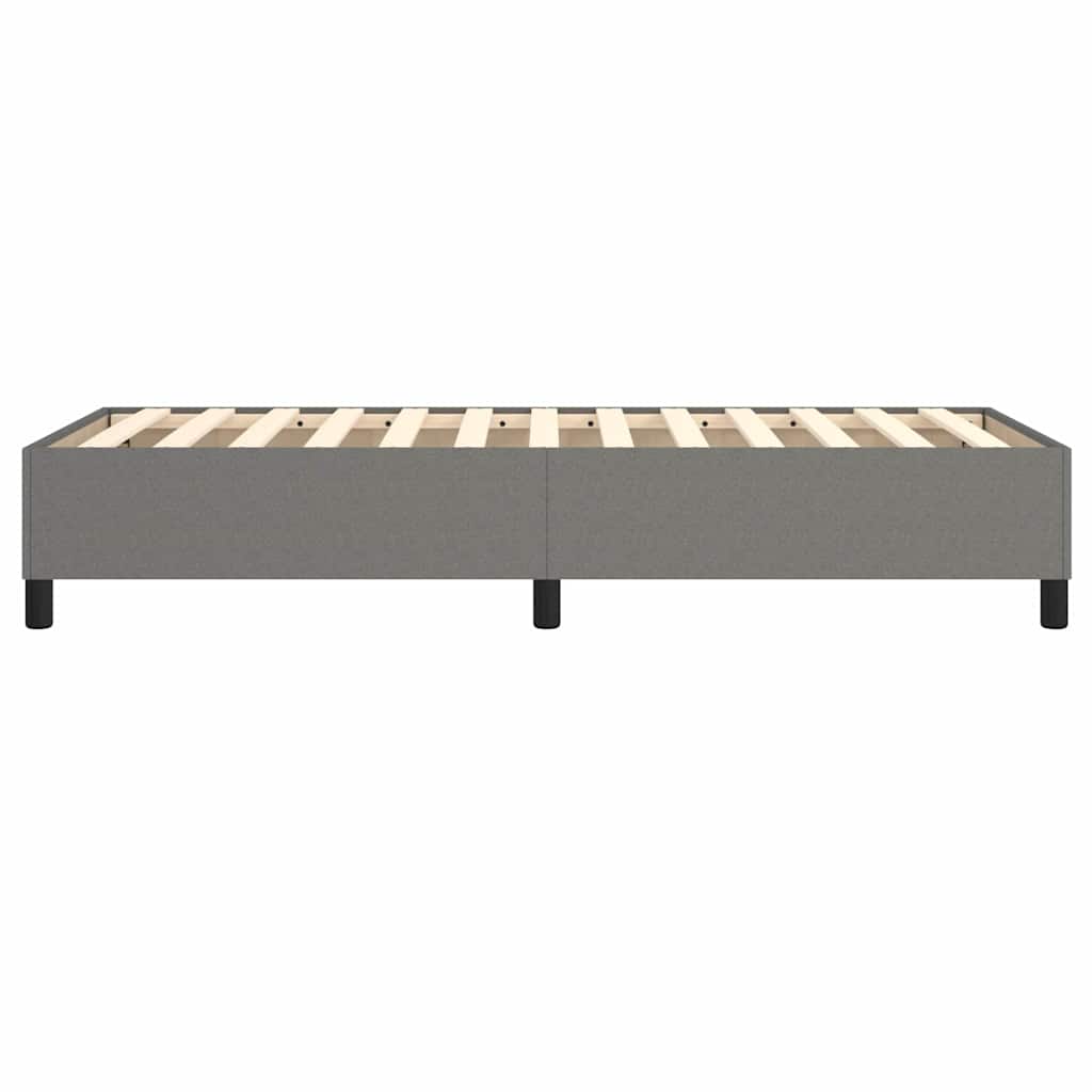 Box Spring Bed Frame Dark Grey 107x203 cm King Single Fabric