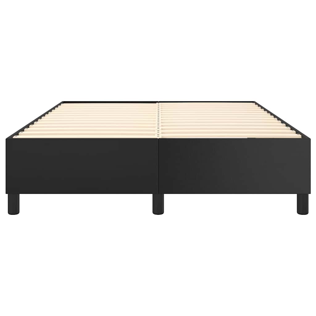 Box Spring Bed Frame Black Faux Leather