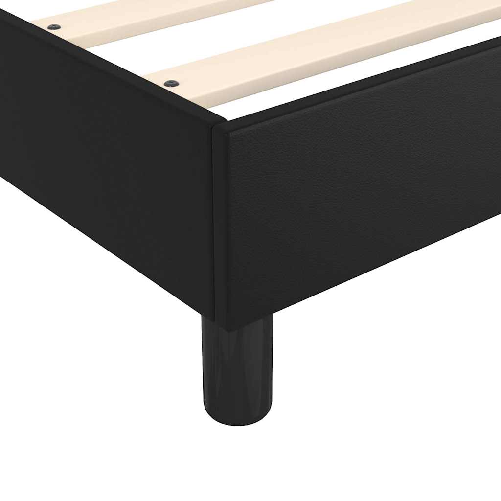 Box Spring Bed Frame Black Faux Leather
