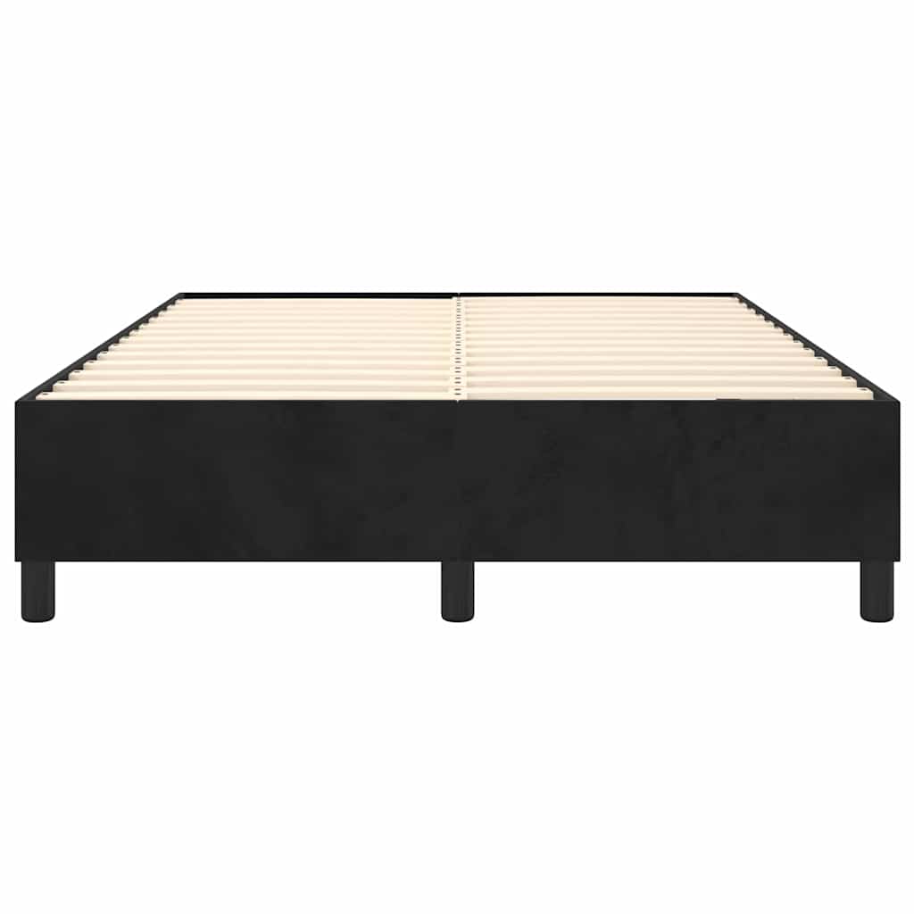 Box Spring Bed Frame Black Queen Velvet