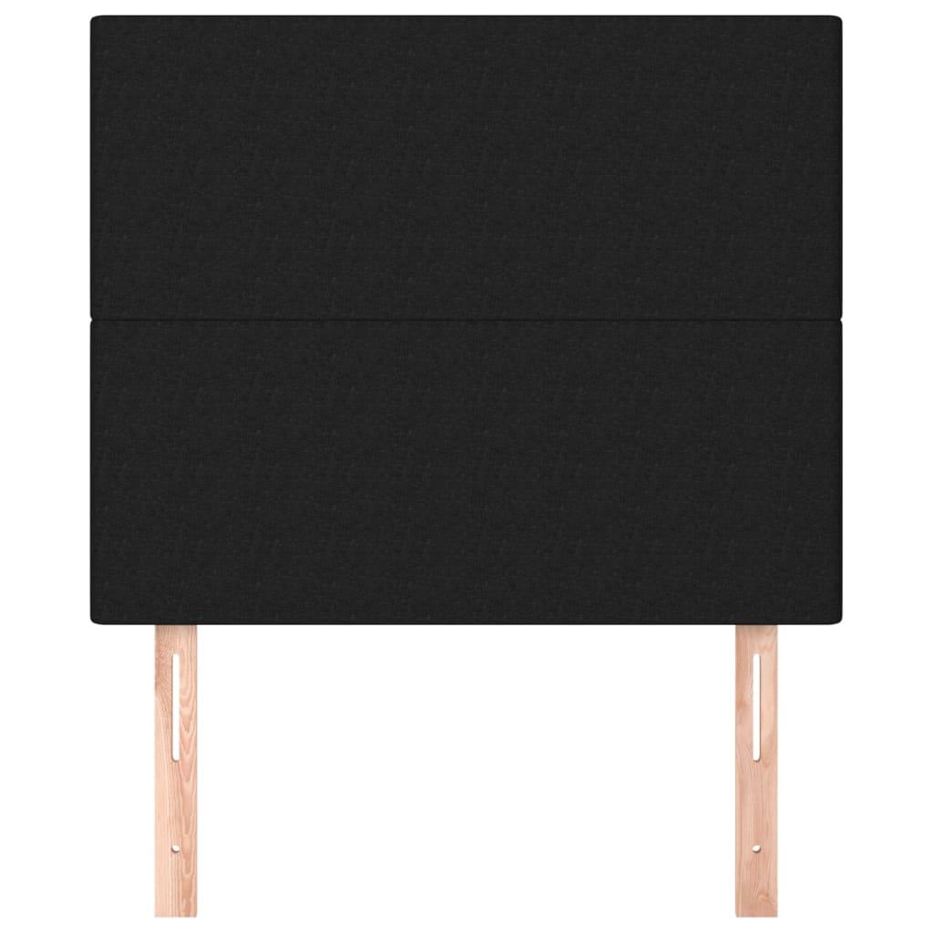 Headboard Black 100x5x118/128 cm Fabric