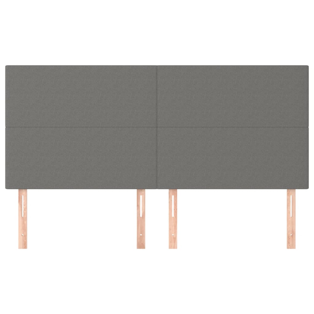 Headboard Dark Grey 160x5x118/128 cm Fabric