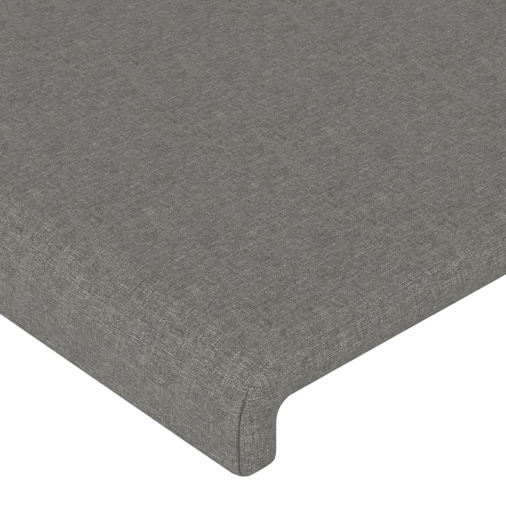 Headboard Dark Grey 160x5x118/128 cm Fabric