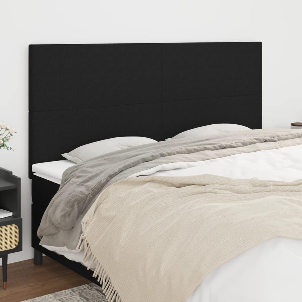 Headboard Black 160x5x118/128 cm Fabric