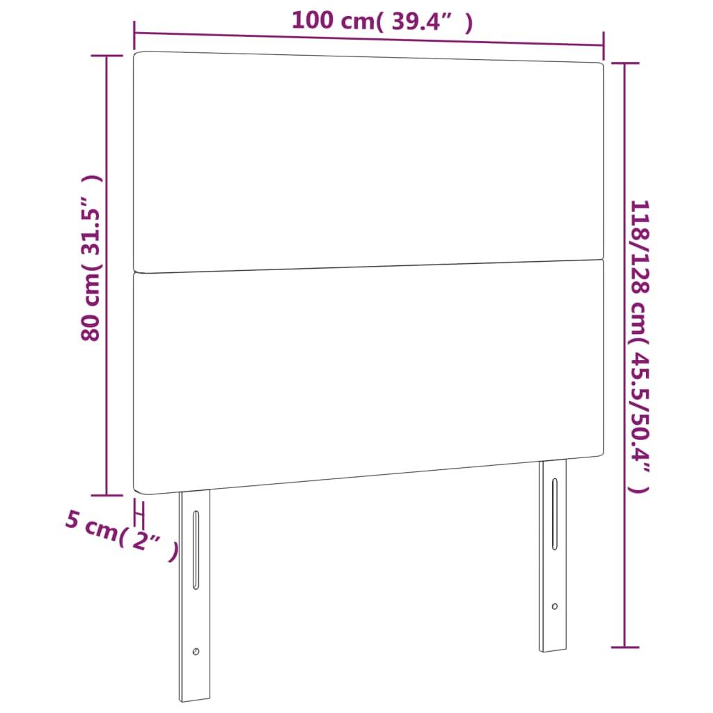Headboard Black 100x5x118/128 cm Velvet