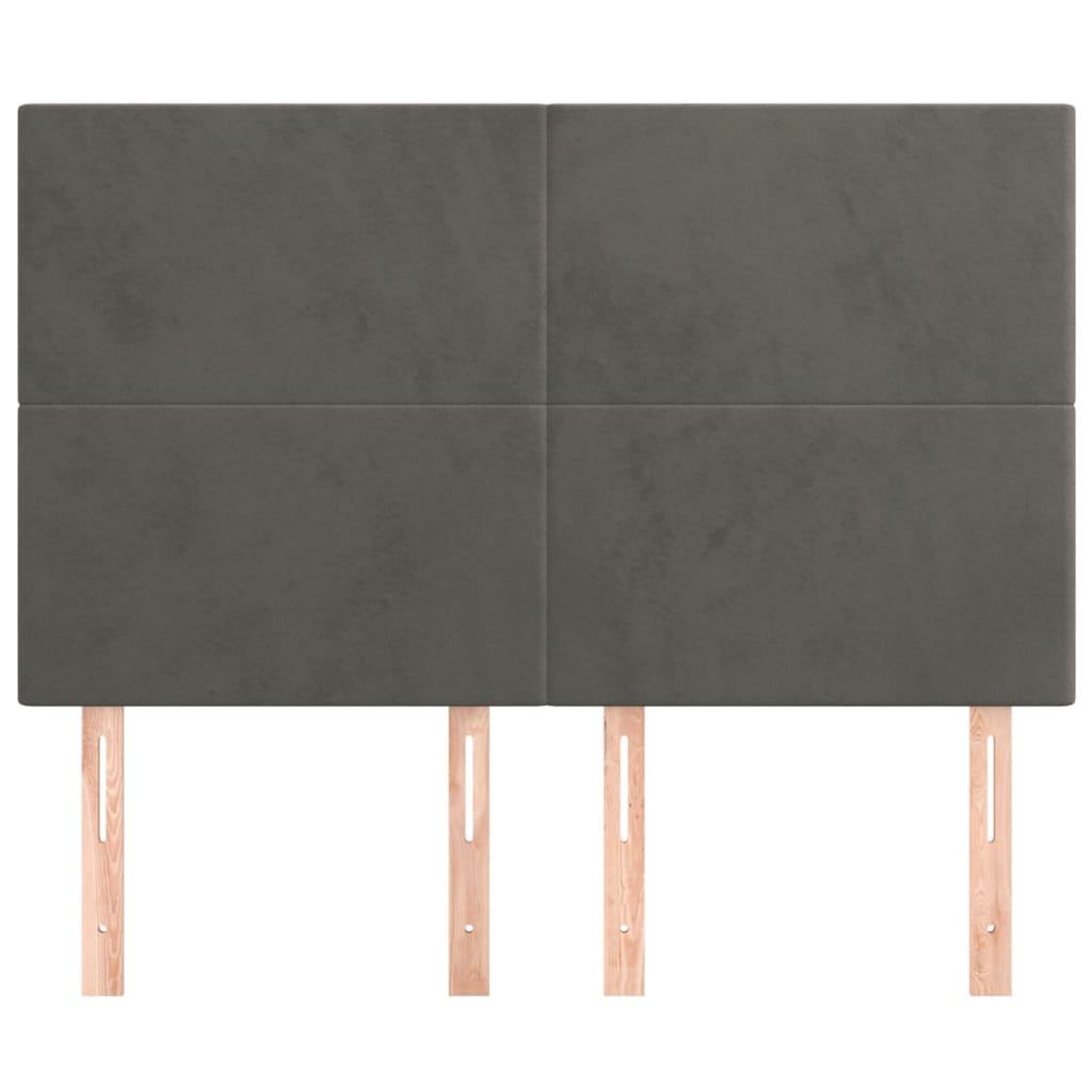 Headboard Dark Grey 144x5x118/128 cm Velvet