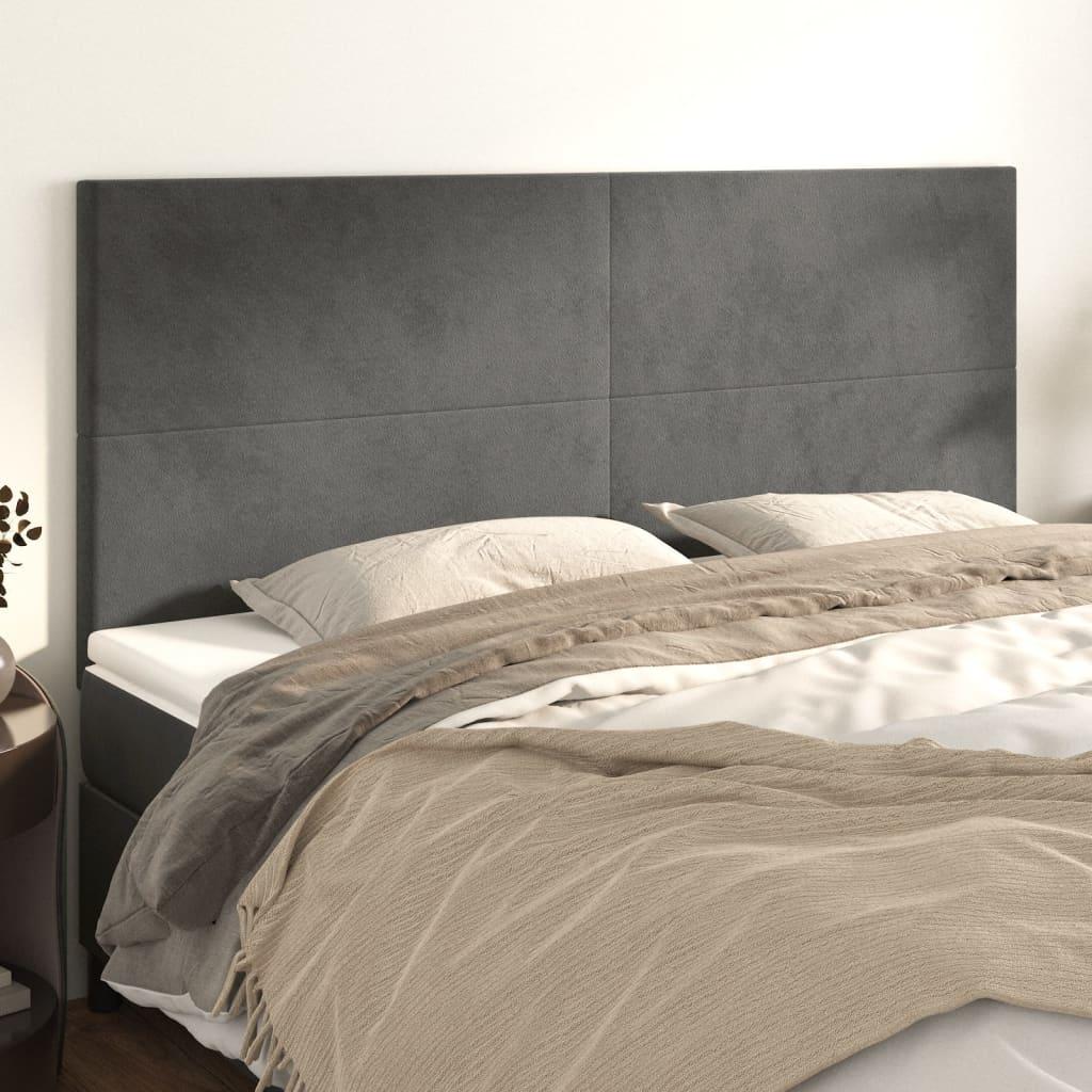 Headboard Dark Grey 160x5x118/128 cm Velvet