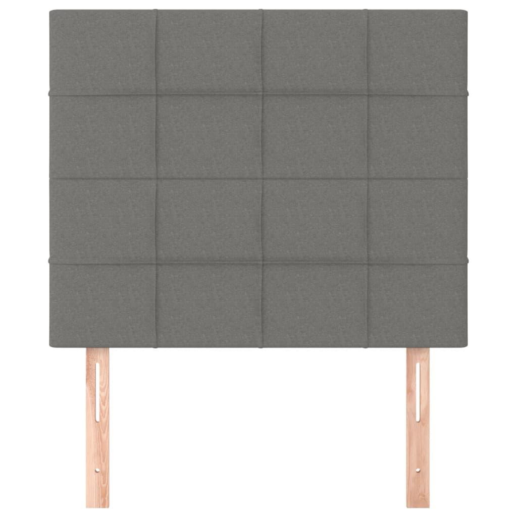 Headboard Dark Grey 80x5x118/128 cm Fabric