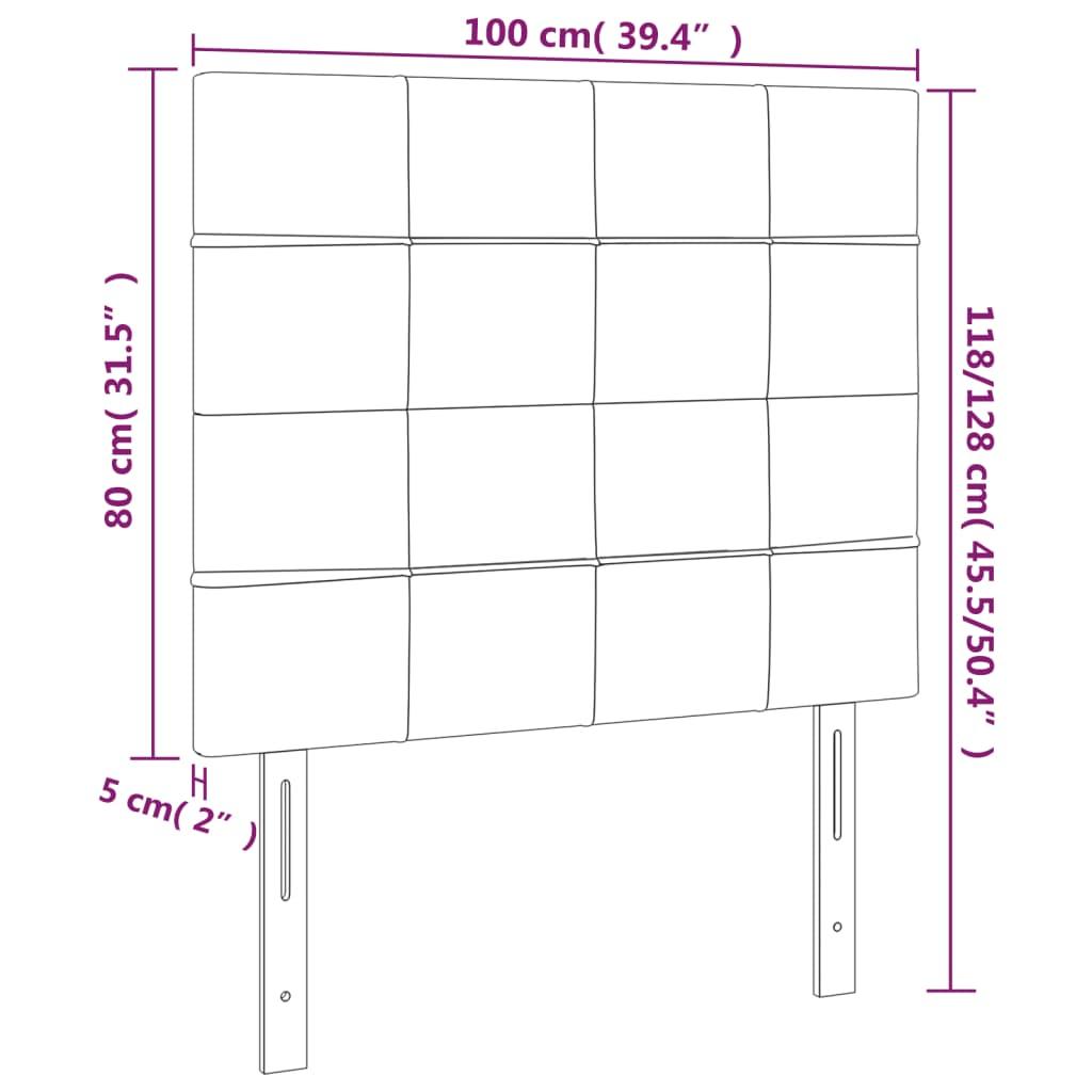 Headboard Black 100x5x118/128 cm Fabric