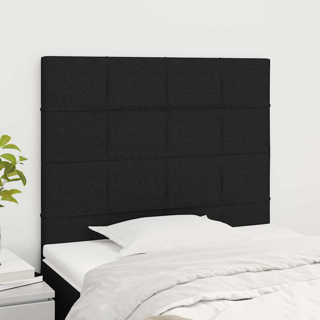 Headboard Black 100x5x118/128 cm Fabric